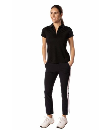 Golftini: Women's Short Sleeve Zip Stretch Polo - Black soldes