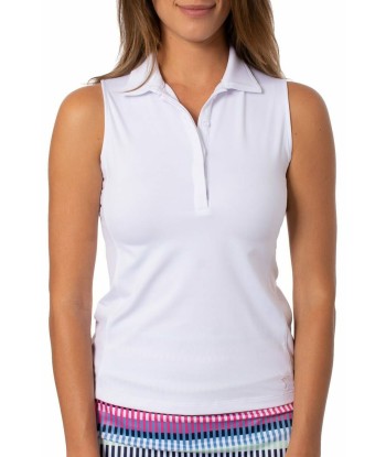 Golftini: Women's Sleeveless Fabulous Polo - White Les êtres humains sont 