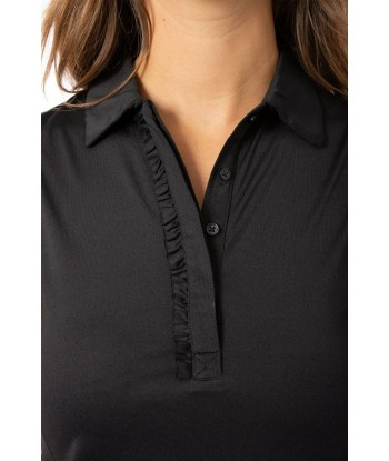 Golftini: Women's Sleeveless Ruffle Tech Polo - Black Venez découvrir notre 