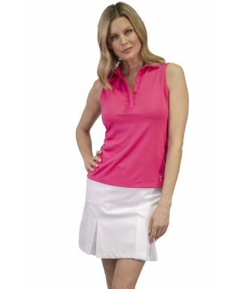 Golftini: Women's Sleeveless Ruffle Tech Polo - Hot Pink en ligne des produits 