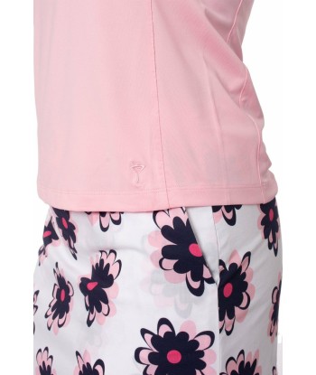 Golftini: Women's Sleeveless Ruffle Tech Polo - Light Pink offre 