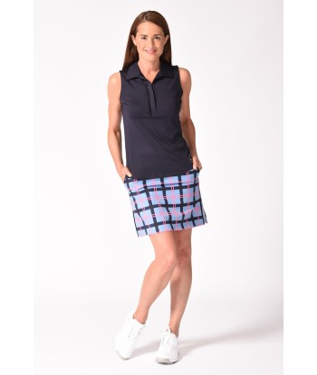 Golftini: Women's Sleeveless Ruffle Tech Polo - Navy de pas cher