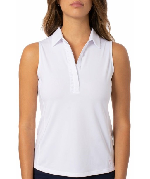 Golftini: Women's Sleeveless Ruffle Tech Polo - White Vous souhaitez 