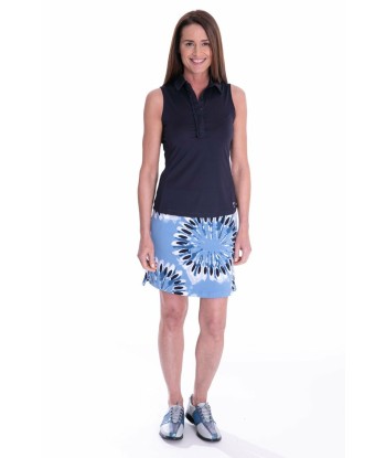 Golftini: Women's Sleeveless Ruffle Tech Polo - Navy de pas cher