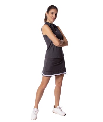 Golftini: Women's Sleeveless Zip Polo - Charcoal vous aussi creer 