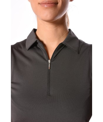 Golftini: Women's Sleeveless Zip Polo - Charcoal vous aussi creer 