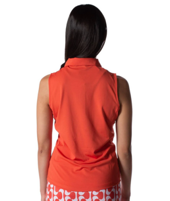 Golftini: Women's Sleeveless Zip Polo - Orange en ligne