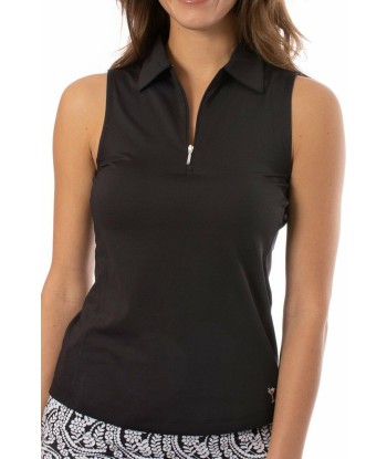 Golftini: Women's Sleeveless Zip Tech Polo - Black le concept de la Pate a emporter 