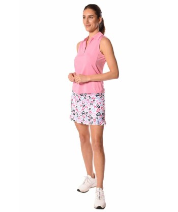 Golftini: Women's Sleeveless Zip Stretch Polo - Bubble Gum paiement sécurisé