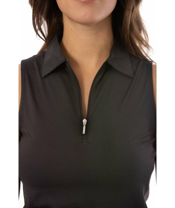 Golftini: Women's Sleeveless Zip Tech Polo - Black le concept de la Pate a emporter 