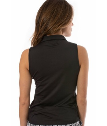 Golftini: Women's Sleeveless Zip Tech Polo - Black le concept de la Pate a emporter 