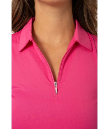 Golftini: Women's Sleeveless Zip Tech Polo - Hot Pink la livraison gratuite