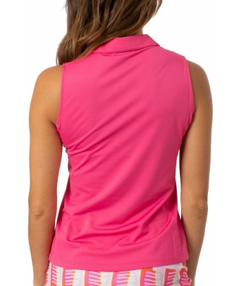 Golftini: Women's Sleeveless Zip Tech Polo - Hot Pink la livraison gratuite