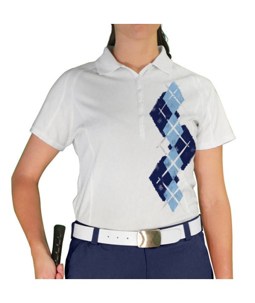 Golf Knickers: Ladies Argyle Paradise Golf Shirt - Navy/Light Blue En savoir plus