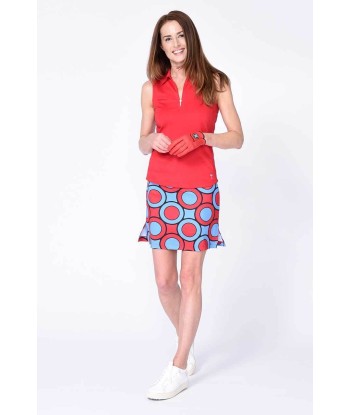 Golftini: Women's Sleeveless Zip Tech Polo - Red Les magasins à Paris et en Île-de-France