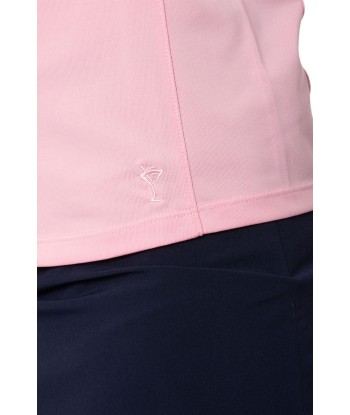 Golftini: Women's Sleeveless Zip Tech Polo - Light Pink les muscles