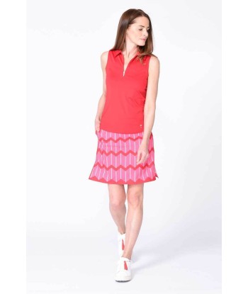 Golftini: Women's Sleeveless Zip Tech Polo - Red Les magasins à Paris et en Île-de-France