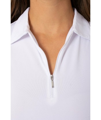 Golftini: Women's Sleeveless Zip Tech Polo - White pas cher