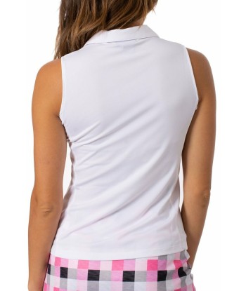 Golftini: Women's Sleeveless Zip Tech Polo - White pas cher