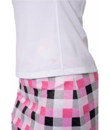 Golftini: Women's Sleeveless Zip Tech Polo - White pas cher