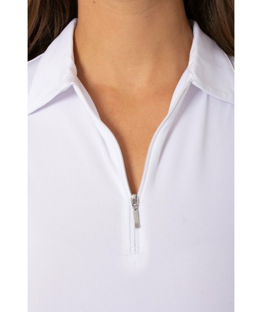 Golftini: Women's Sleeveless Zip Tech Polo - White (Size: X-Large) SALE Economisez 