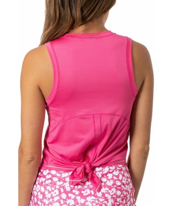 Golftini: Women's Sport Tech Tie Top - Hot Pink brillant des détails fins