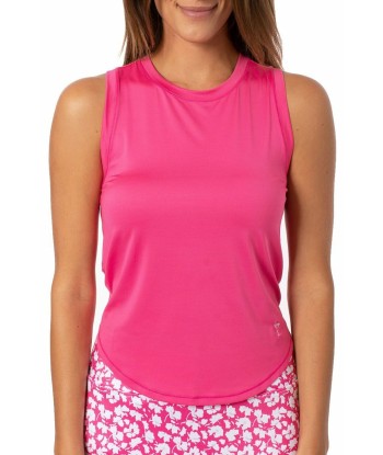 Golftini: Women's Sport Tech Tie Top - Hot Pink brillant des détails fins