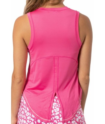 Golftini: Women's Sport Tech Tie Top - Hot Pink brillant des détails fins