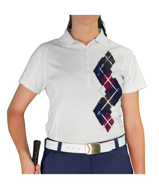 Golf Knickers: Ladies Argyle Paradise Golf Shirt - Navy/Maroon/Charcoal Comment ça marche