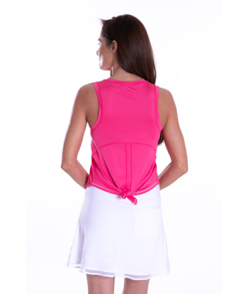 Golftini: Women's Sport Tech Tie Top - Hot Pink brillant des détails fins