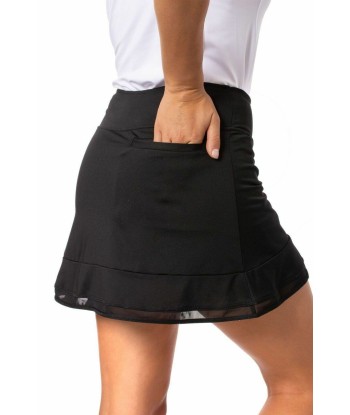 Golftini: Women's Top Golf Pull-On Mesh Trim Ruffle Skort - Black en ligne