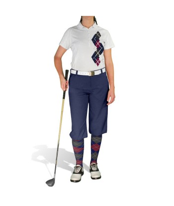 Golf Knickers: Ladies Argyle Paradise Golf Shirt - Navy/Maroon/Charcoal Comment ça marche