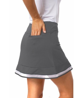 Golftini: Women's Top Golf Pull-On Ruffle Stretch Skort - Charcoal Grey votre restaurant rapide dans 