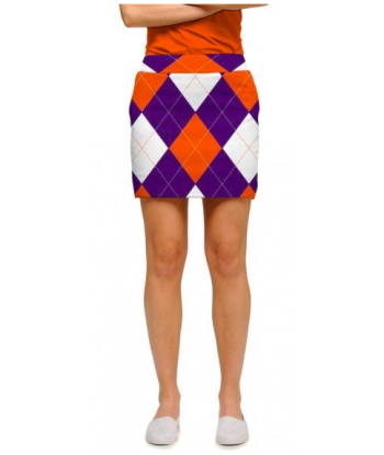 Loudmouth Golf: Women's StretchTech Skort - Purple & Orange Argyle du meilleur 