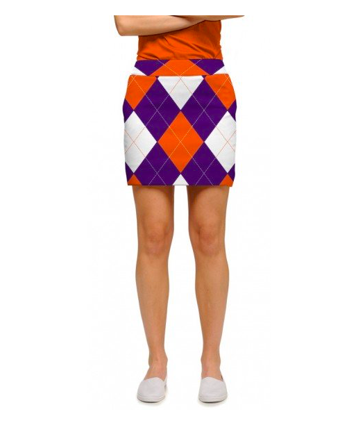 Loudmouth Golf: Women's StretchTech Skort - Purple & Orange Argyle du meilleur 