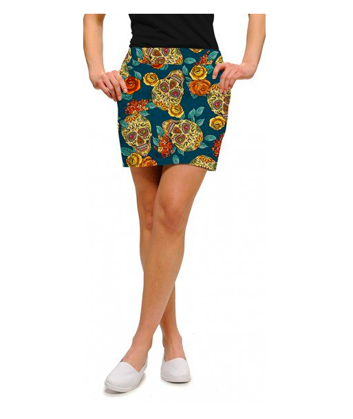 Loudmouth Golf: Women's StretchTech Skort - Rosa (Skulls) hantent personnes