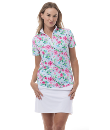 SanSoleil: Ladies Soltek Lux Short Sleeve Print Mock - 900628 À commander