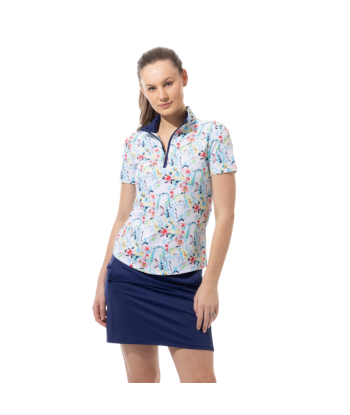 SanSoleil: Ladies Soltek Lux Short Sleeve Print Mock - 900628 À commander