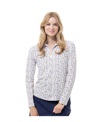 SanSoleil: Ladies Soltek Lux Long Sleeve Mock - 900621 livraison et retour toujours gratuits