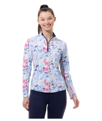 SanSoleil: Ladies Soltek Lux Long Sleeve Mock - 900621 livraison et retour toujours gratuits