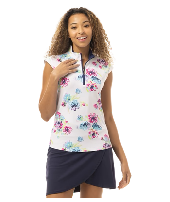 SanSoleil: Ladies UPF 50 SolTek Lux Sleeveless Print Mock - 900627P commande en ligne