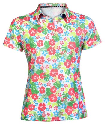 Tattoo Golf: Women's Aloha Cool-Stretch Golf Shirt - Red/Green/Blue vente chaude votre 