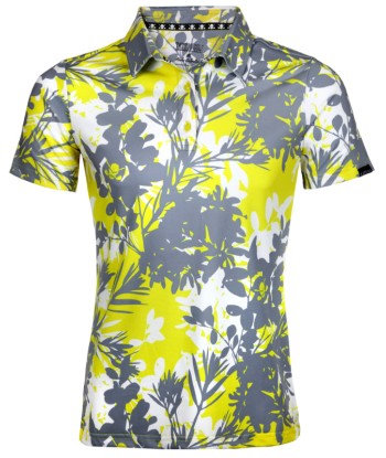 Tattoo Golf: Women's Aloha Cool-Stretch Golf Shirt - Yellow/Grey pas cheres