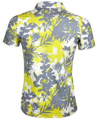 Tattoo Golf: Women's Aloha Cool-Stretch Golf Shirt - Yellow/Grey pas cheres