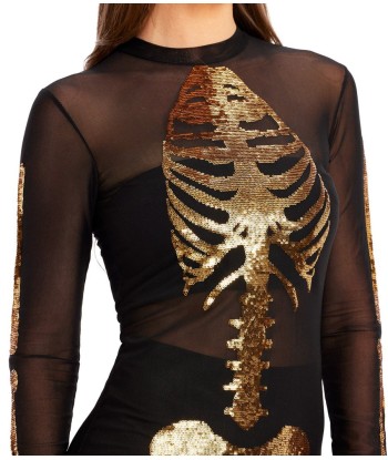 Gold Skeleton Mesh Costume le des métaux précieux