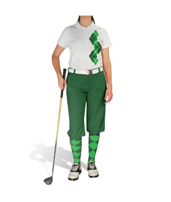 Golf Knickers: Ladies Argyle Paradise Golf Shirt - Dark Green/Lime une grave pollution 