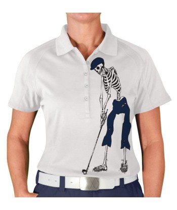 Golf Knickers: Womens Halloween Golf Shirt - Golfing Skeleton JUSQU'A -70%! 