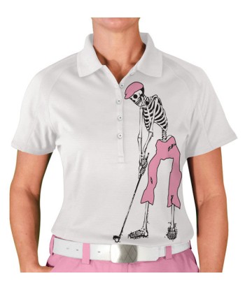 Golf Knickers: Womens Halloween Golf Shirt - Golfing Skeleton JUSQU'A -70%! 