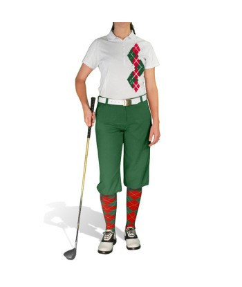 Golf Knickers: Ladies Argyle Paradise Golf Shirt - Dark Green/Red Venez découvrir notre 