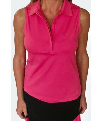 Golftini Women's Hot Pink Sleeveless Fabulous Polo (Size Medium) SALE français